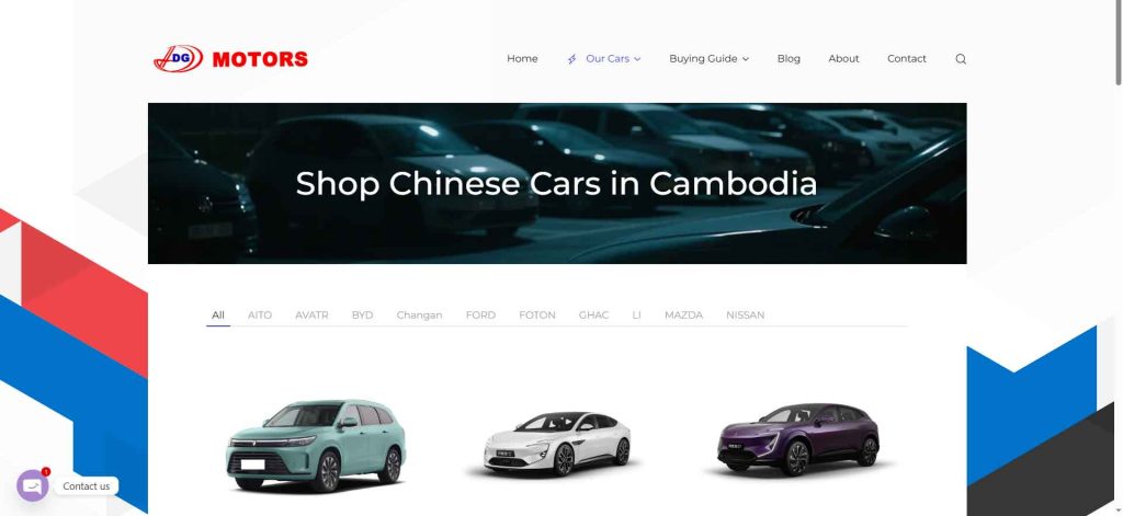 DGmotor Cambodia The Best Choice for Purchasing Chinese Cars blog Illustration - Models for sale